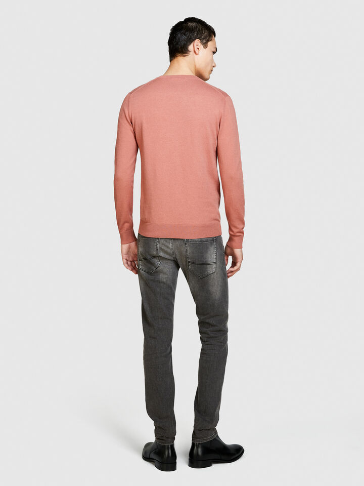 Slim fit sweater - men's crew neck sweaters - Salmon | Sisley image number 3